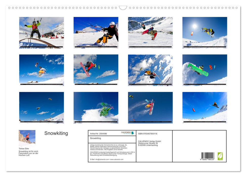 Snowkiting (CALVENDO Wandkalender 2026)
