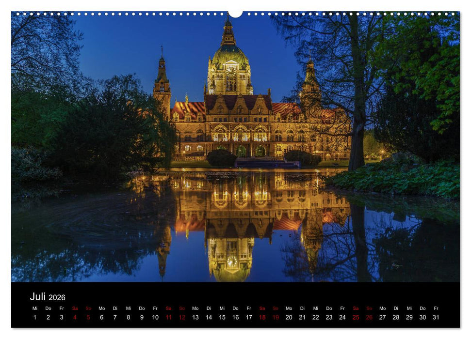 Hannover bei Nacht 2026 (CALVENDO Premium Wandkalender 2026)
