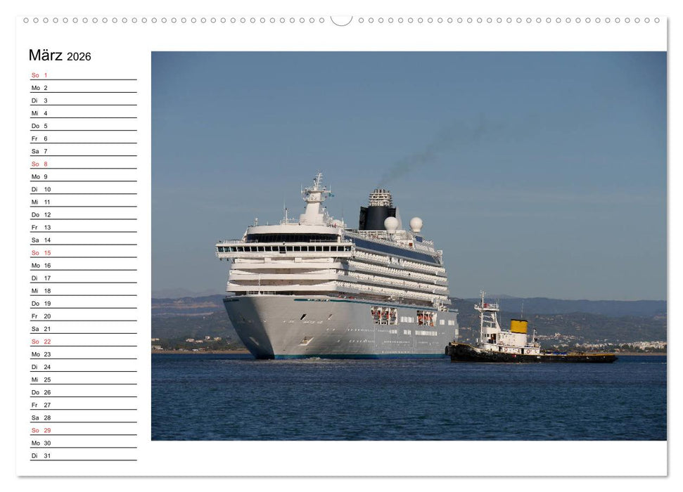 Giganten der Meere - Kreuzfahrtschiffe (CALVENDO Wandkalender 2026)