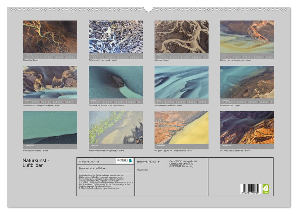 Naturkunst - Luftbilder (CALVENDO Wandkalender 2026)