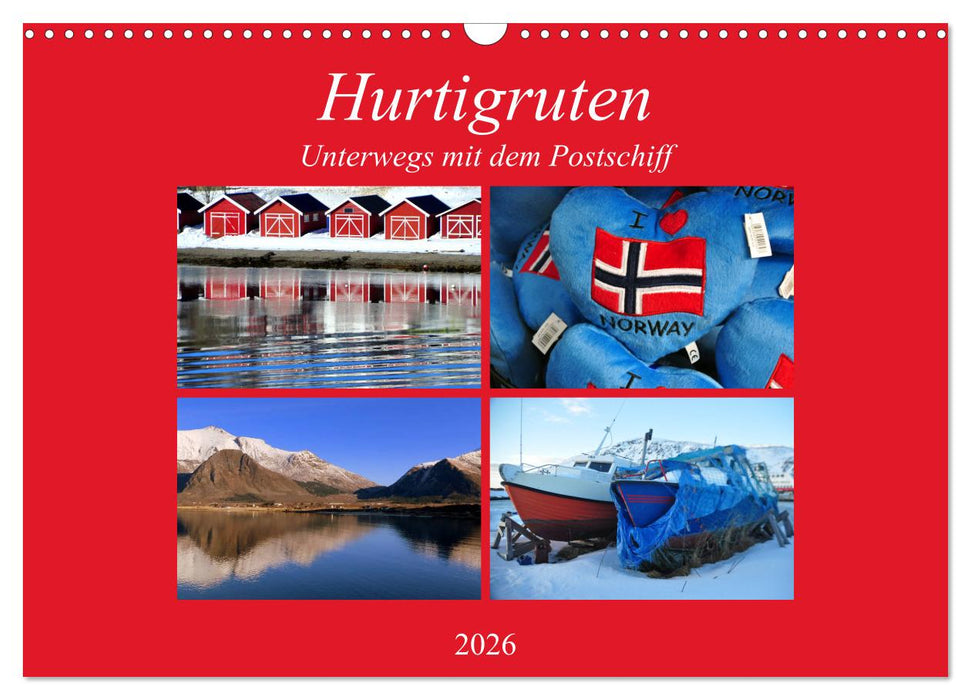 Hurtigruten - Unterwegs mit dem Postschiff (CALVENDO Wandkalender 2026)