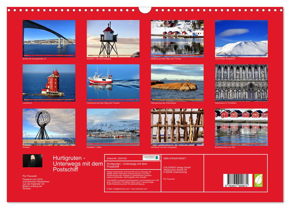 Hurtigruten - Unterwegs mit dem Postschiff (CALVENDO Wandkalender 2026)