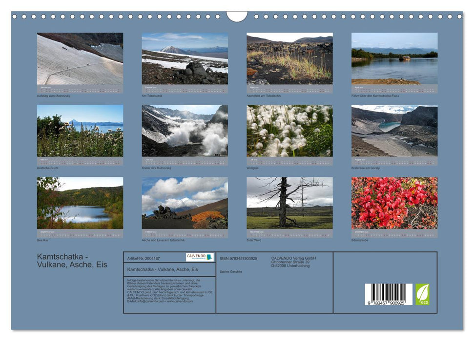 Kamtschatka - Vulkane, Asche, Eis (CALVENDO Wandkalender 2026)