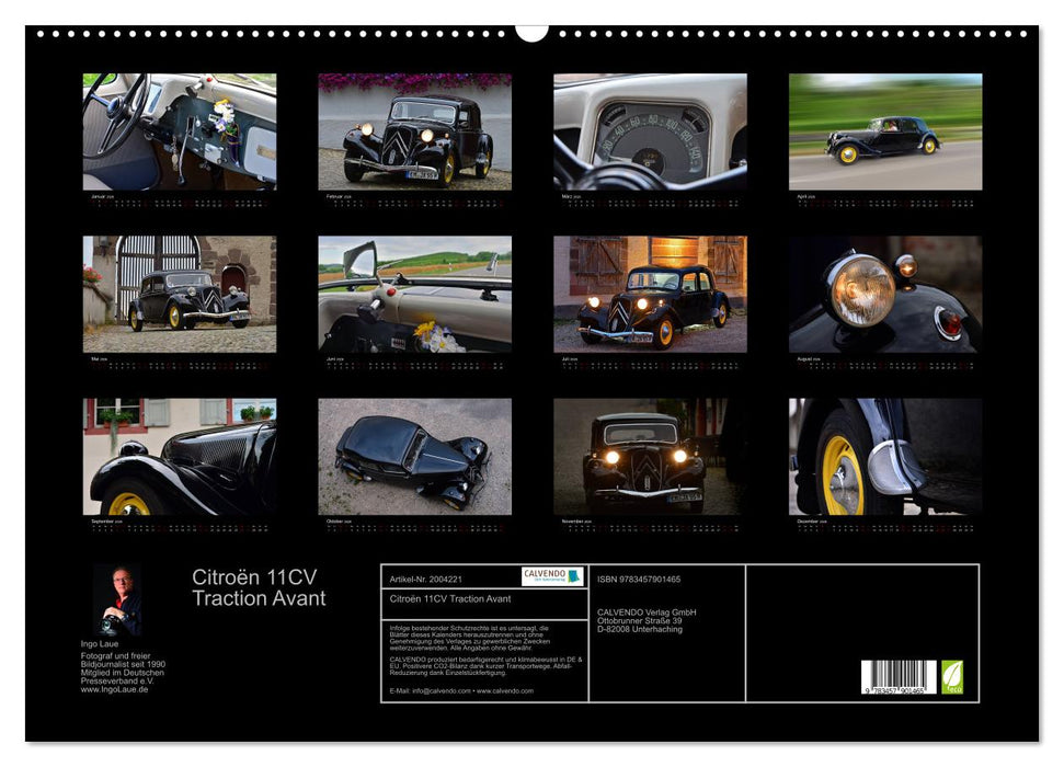 Citroën 11CV Traction Avant (CALVENDO Wandkalender 2026)