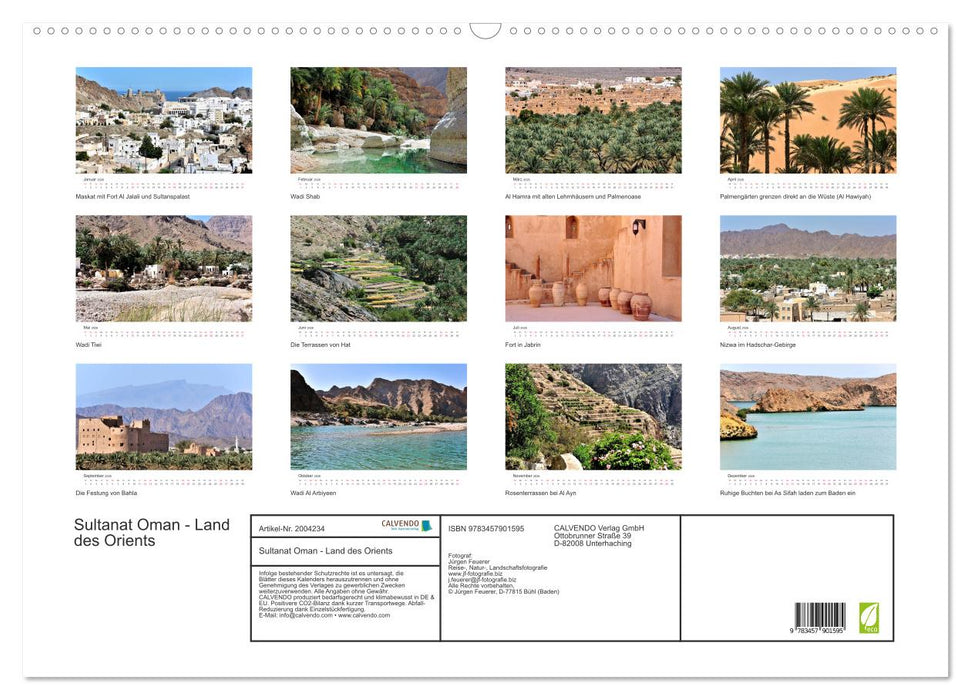 Sultanat Oman - Land des Orients (CALVENDO Wandkalender 2026)