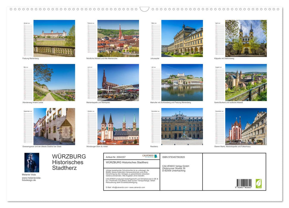 WÜRZBURG Historisches Stadtherz (CALVENDO Wandkalender 2026)