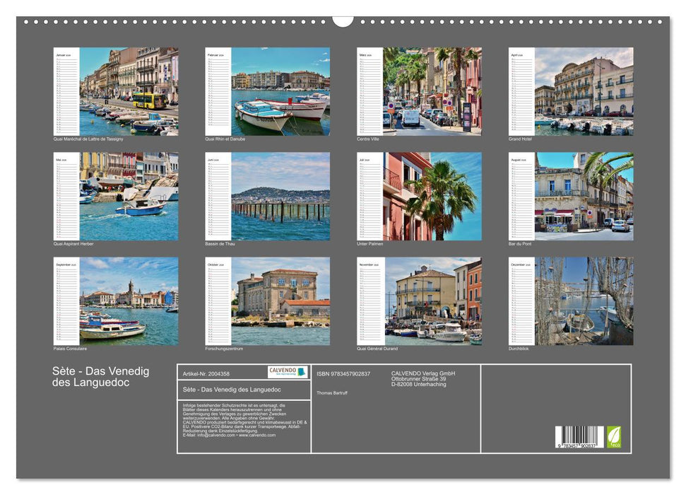 Sète - Das Venedig des Languedoc (CALVENDO Wandkalender 2026)