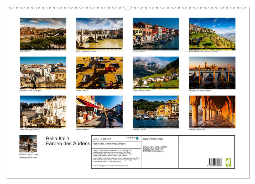 Bella Italia. Farben des Südens (CALVENDO Wandkalender 2026)