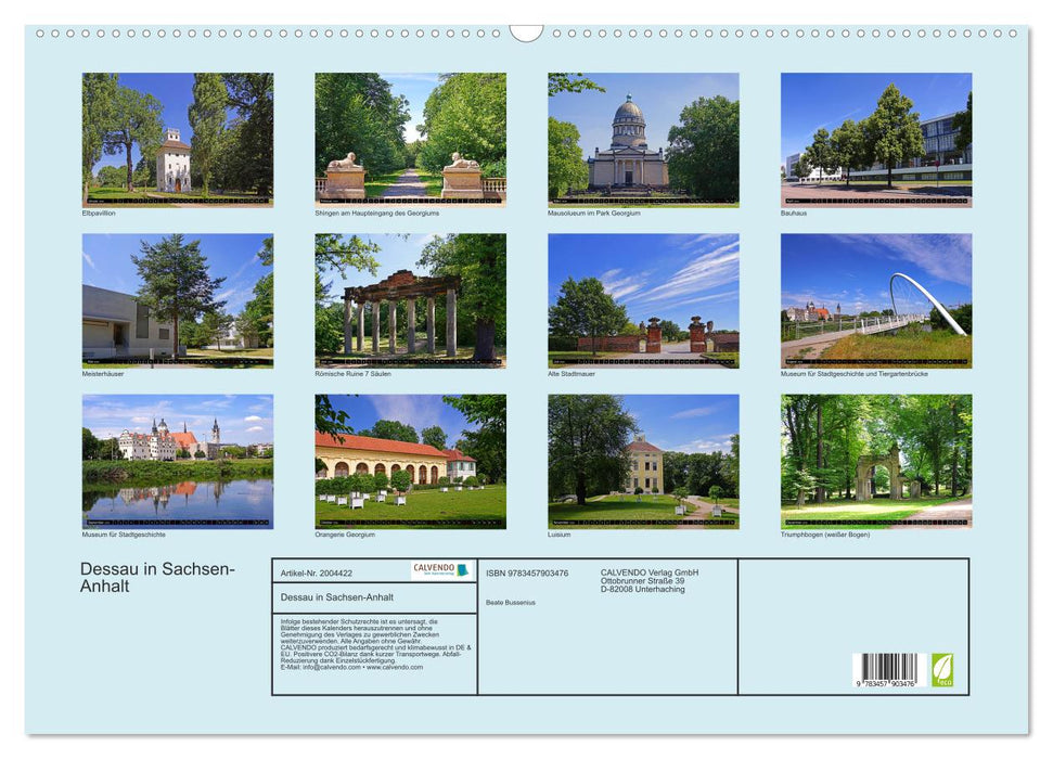 Dessau in Sachsen-Anhalt (CALVENDO Wandkalender 2026)