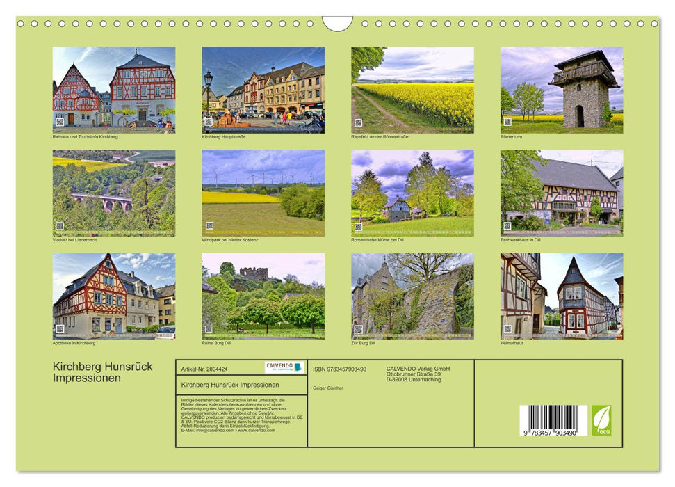 Kirchberg Hunsrück Impressionen (CALVENDO Wandkalender 2026)