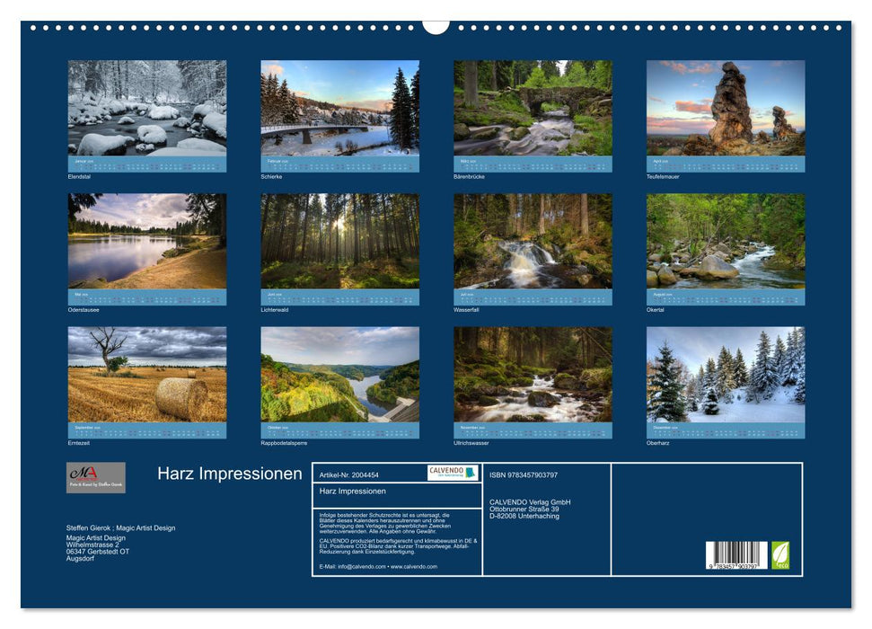 Harz Impressionen (CALVENDO Wandkalender 2026)