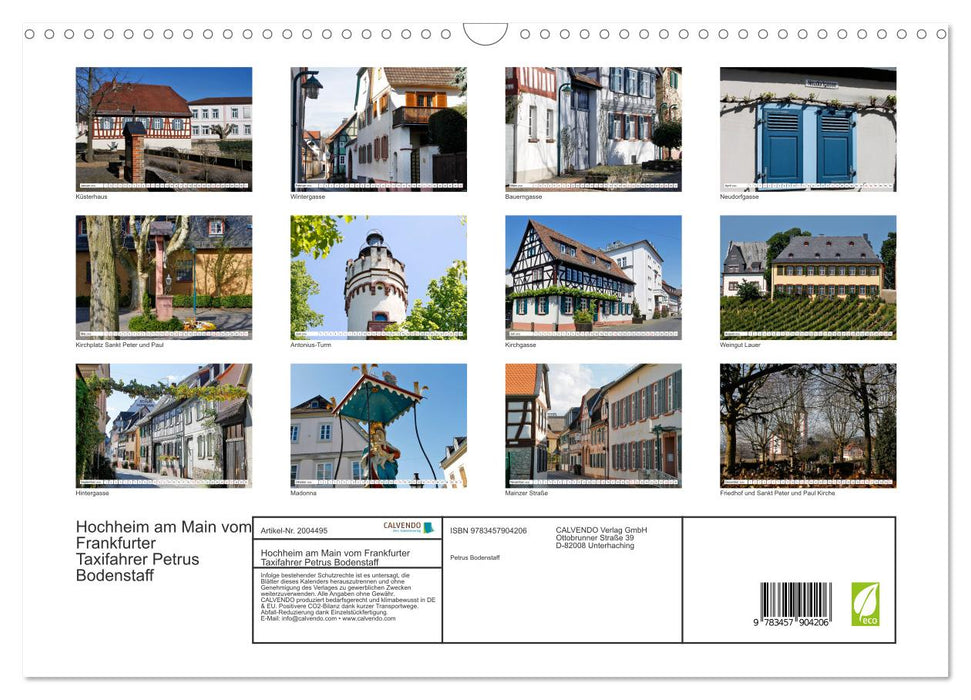 Hochheim am Main vom Frankfurter Taxifahrer Petrus Bodenstaff (CALVENDO Wandkalender 2026)