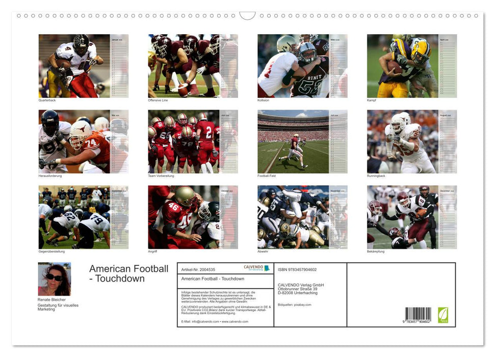 American Football - Touchdown (CALVENDO Wandkalender 2026)