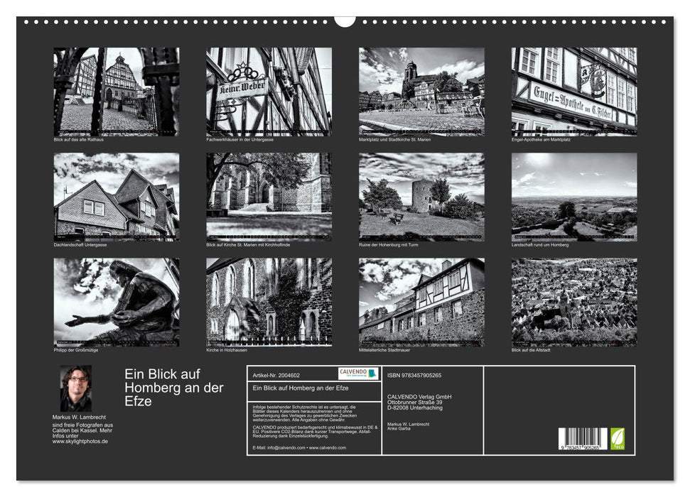 Ein Blick auf Homberg an der Efze (CALVENDO Wandkalender 2026)