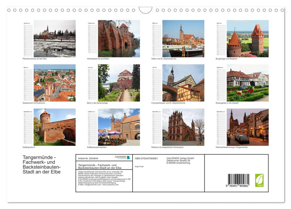 Tangermünde - Fachwerk- und Backsteinbauten-Stadt an der Elbe (CALVENDO Wandkalender 2026)