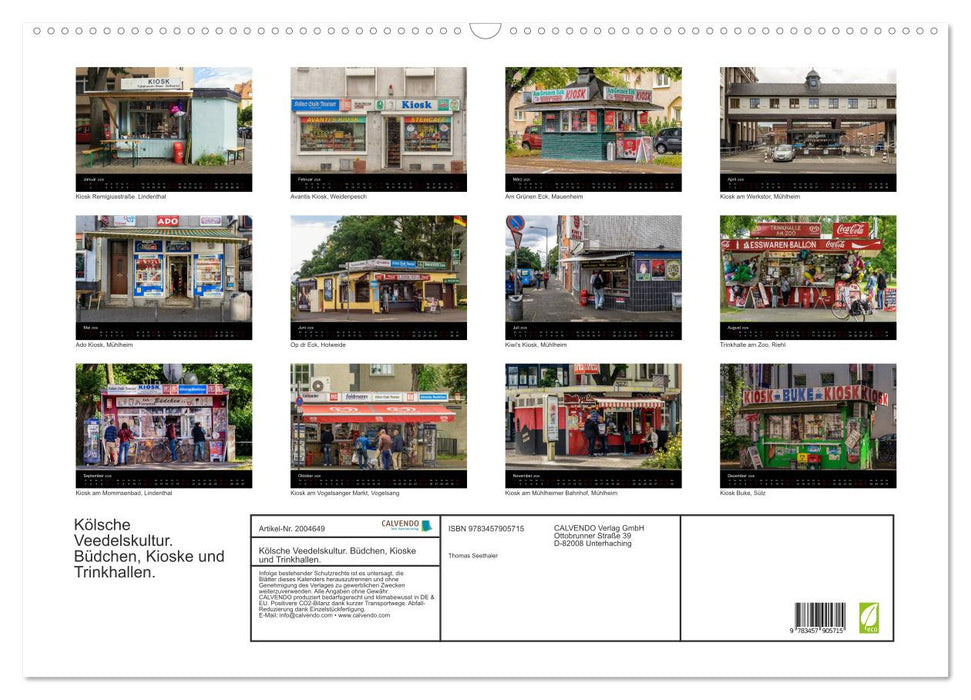 Kölsche Veedelskultur. Büdchen, Kioske und Trinkhallen. (CALVENDO Wandkalender 2026)
