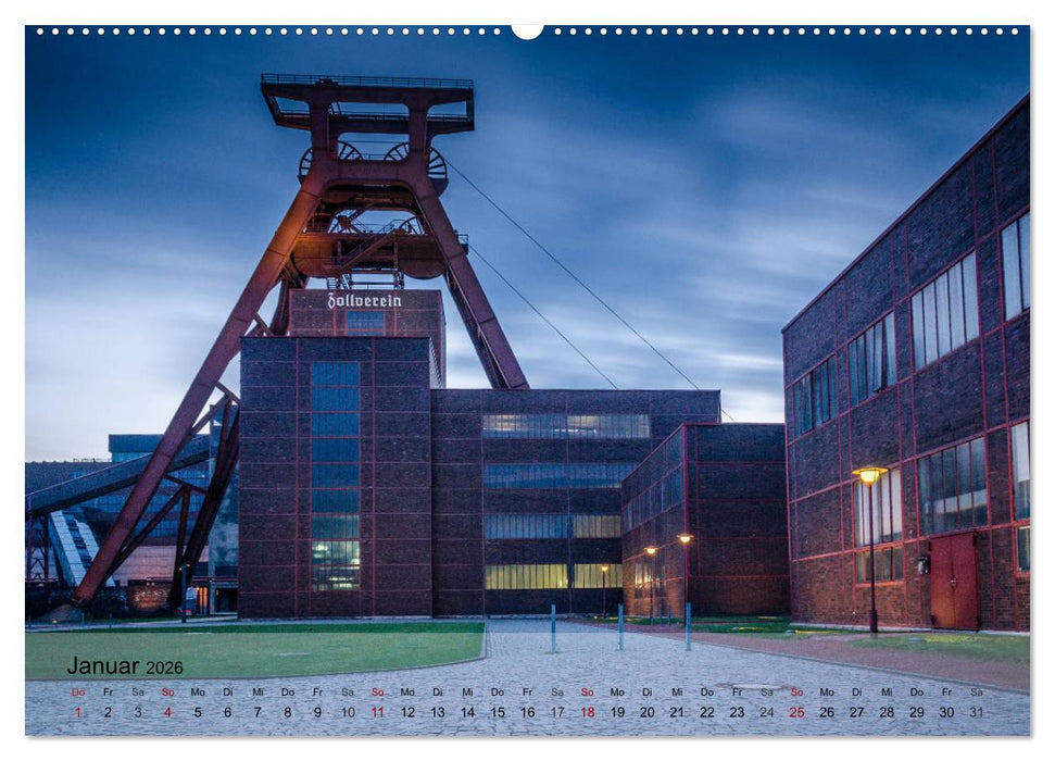 Zeche und Kokerei Zollverein Essen: Industrie-Architektur (CALVENDO Wandkalender 2026)
