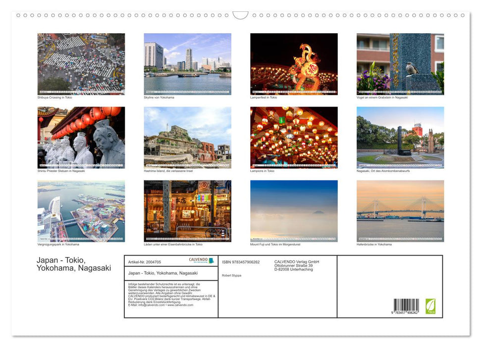 Japan - Tokio, Yokohama, Nagasaki (CALVENDO Wandkalender 2026)