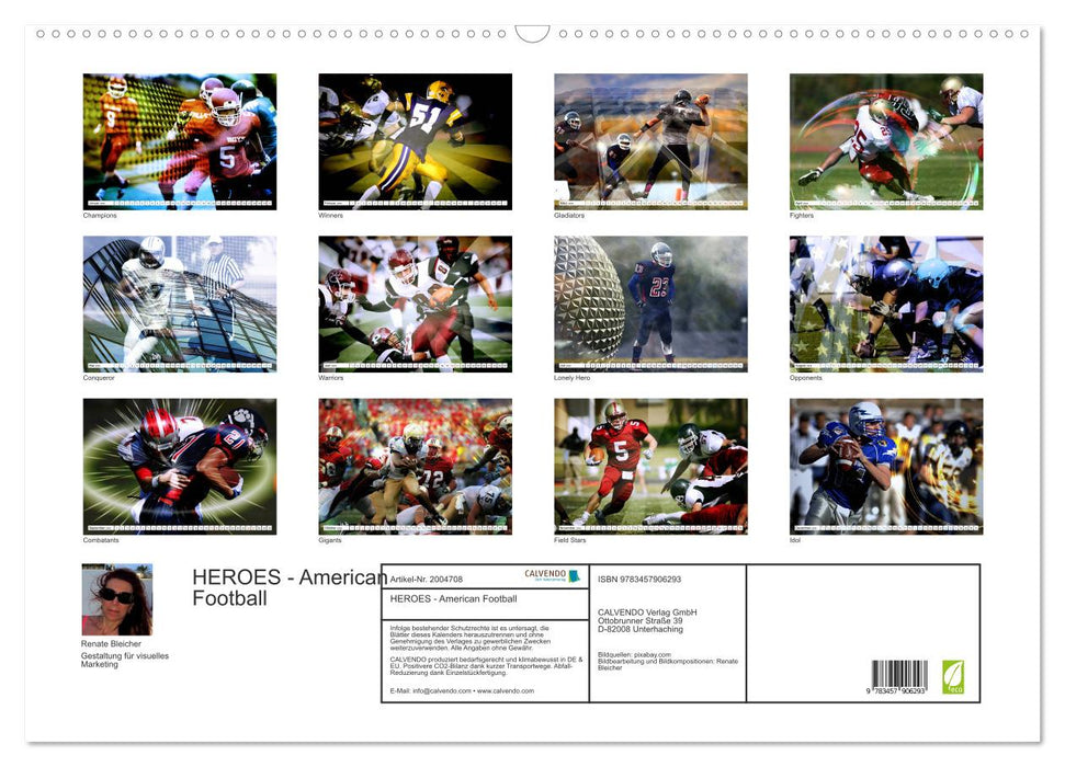HEROES - American Football (CALVENDO Wandkalender 2026)