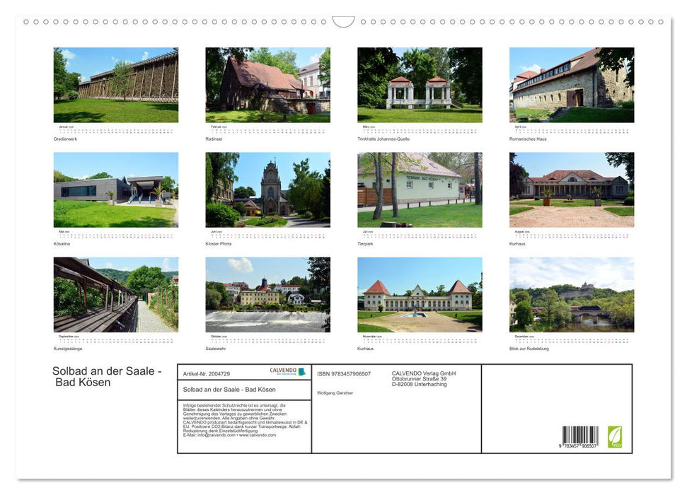 Solbad an der Saale - Bad Kösen (CALVENDO Wandkalender 2026)