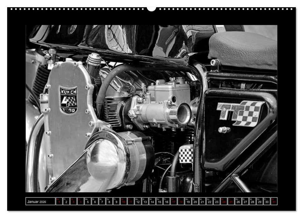 Münch Mammut TT in schwarzweiss (CALVENDO Wandkalender 2026)