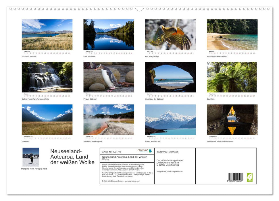 Neuseeland-Aotearoa, Land der weißen Wolke (CALVENDO Wandkalender 2026)
