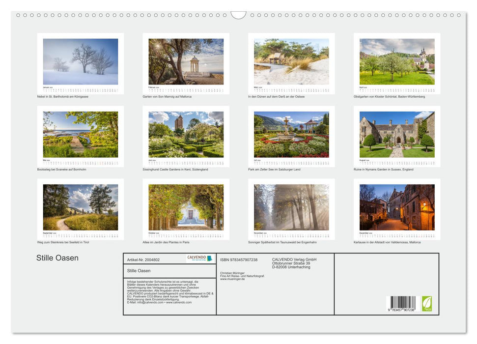 Stille Oasen (CALVENDO Wandkalender 2026)
