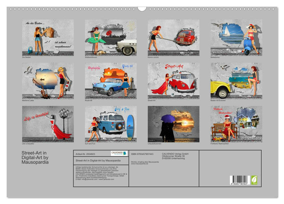 Street-Art in Digital-Art by Mausopardia (CALVENDO Wandkalender 2026)