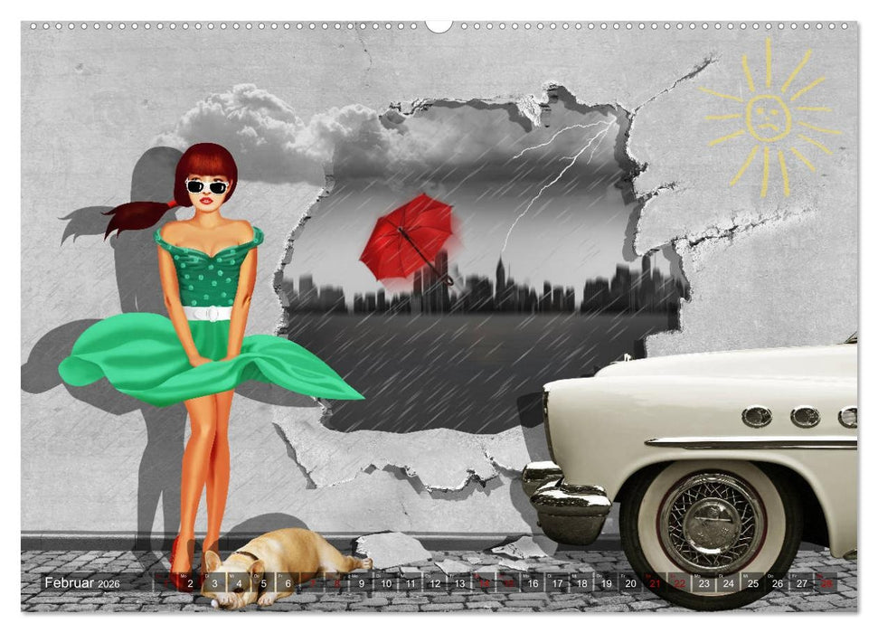 Street-Art in Digital-Art by Mausopardia (CALVENDO Wandkalender 2026)