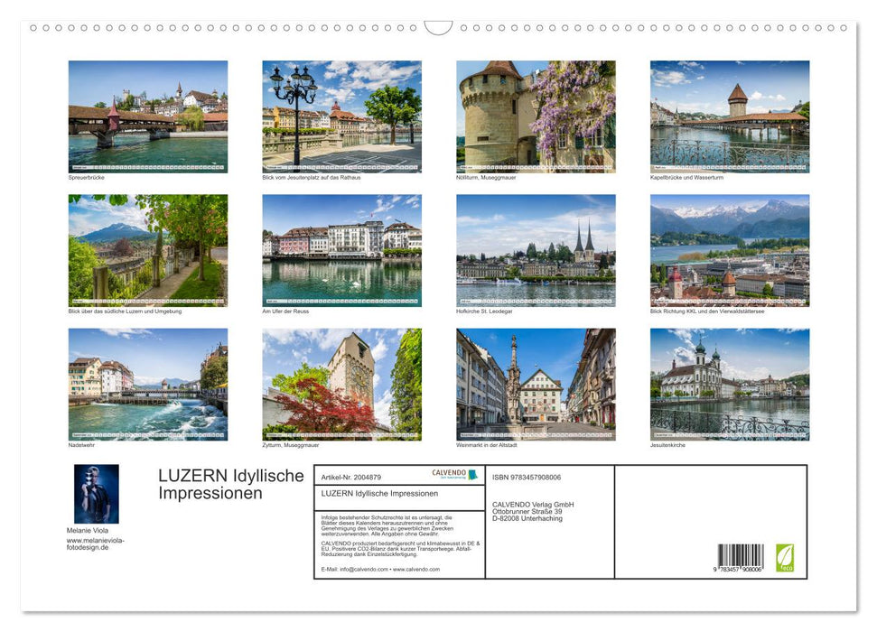 LUZERN Idyllische Impressionen (CALVENDO Wandkalender 2026)