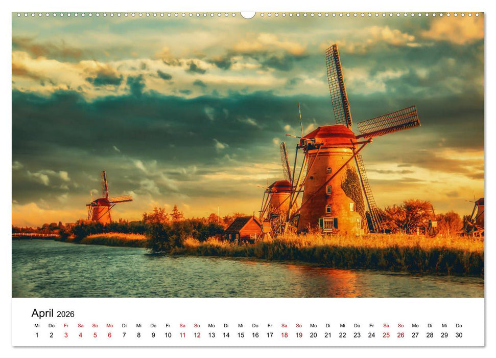 Märchenhafte Windmühlen (CALVENDO Wandkalender 2026)