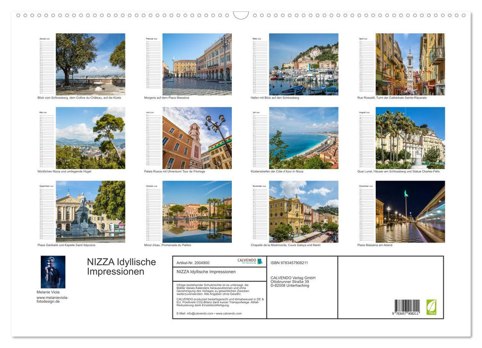 NIZZA Idyllische Impressionen (CALVENDO Wandkalender 2026)