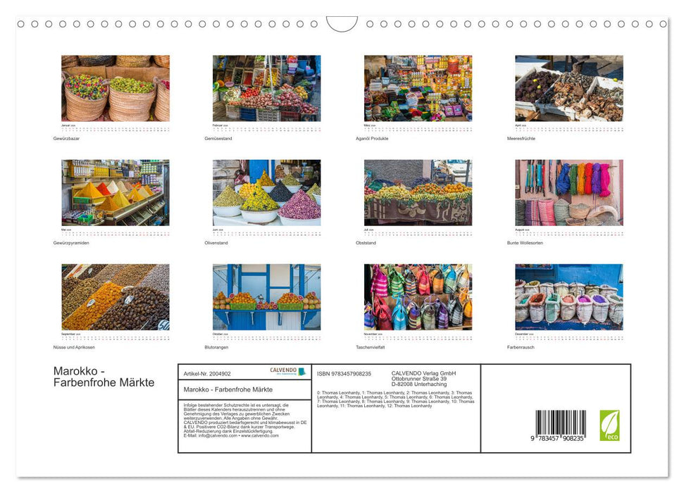 Marokko - Farbenfrohe Märkte (CALVENDO Wandkalender 2026)