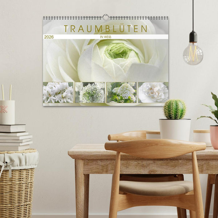 Traumblüten in Weiß (CALVENDO Wandkalender 2026)