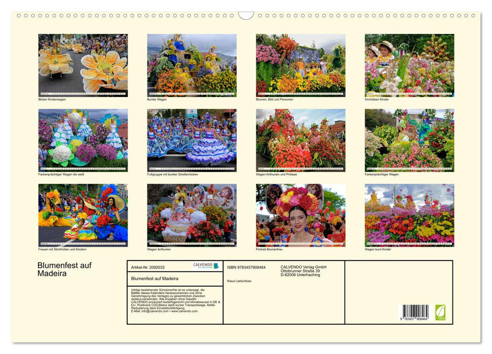Blumenfest auf Madeira (CALVENDO Wandkalender 2026)