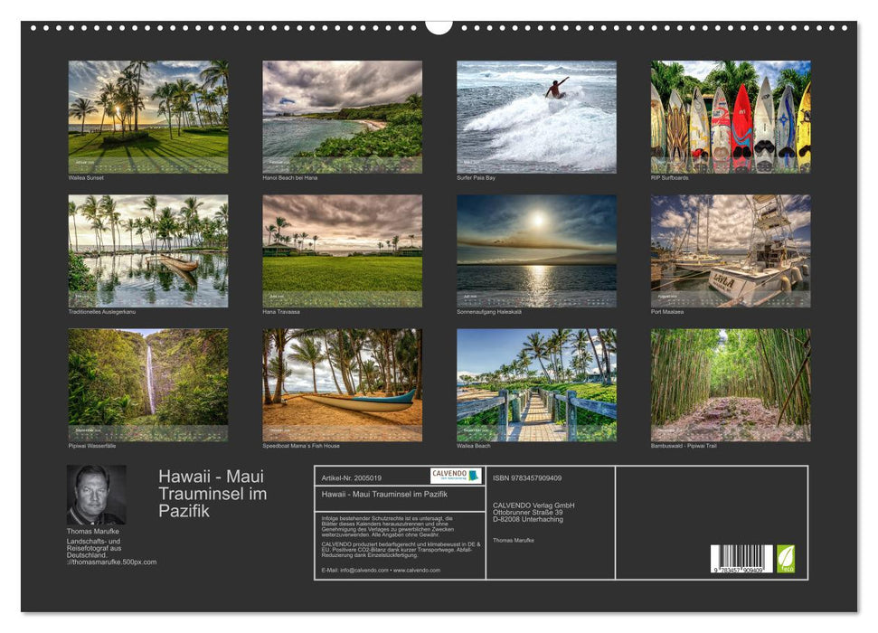 Hawaii - Maui Trauminsel im Pazifik (CALVENDO Wandkalender 2026)