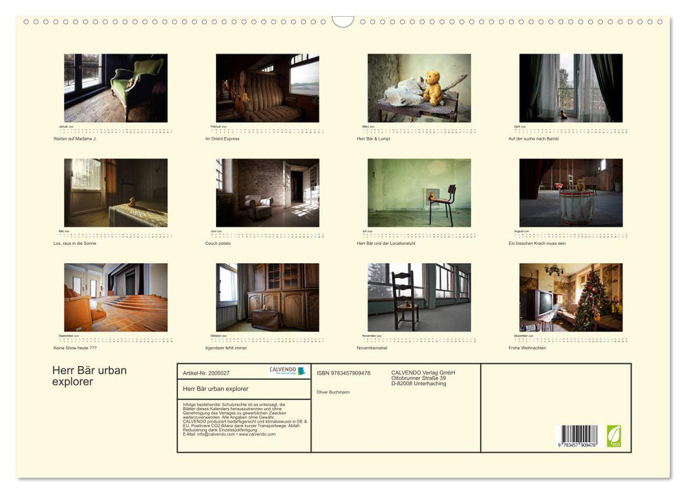 Herr Bär urban explorer (CALVENDO Wandkalender 2026)