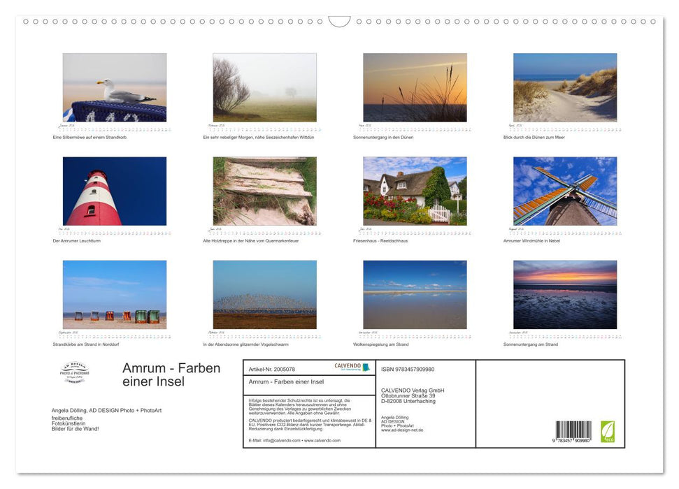 Amrum - Farben einer Insel (CALVENDO Wandkalender 2026)