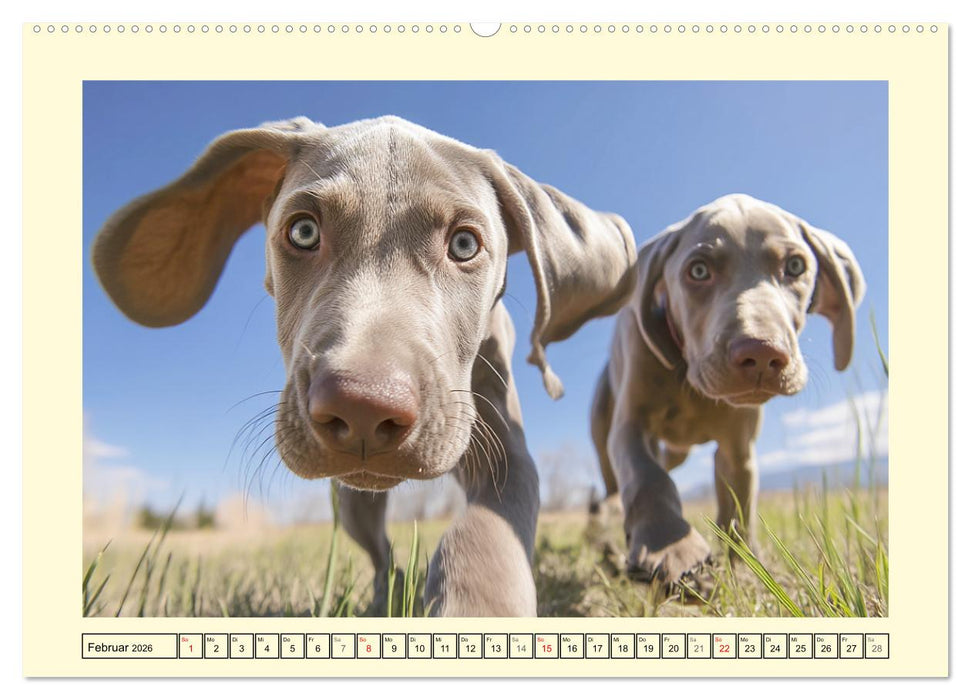 Edle Weimaraner. Loyale Silberseelen im Licht der Natur (CALVENDO Wandkalender 2026)