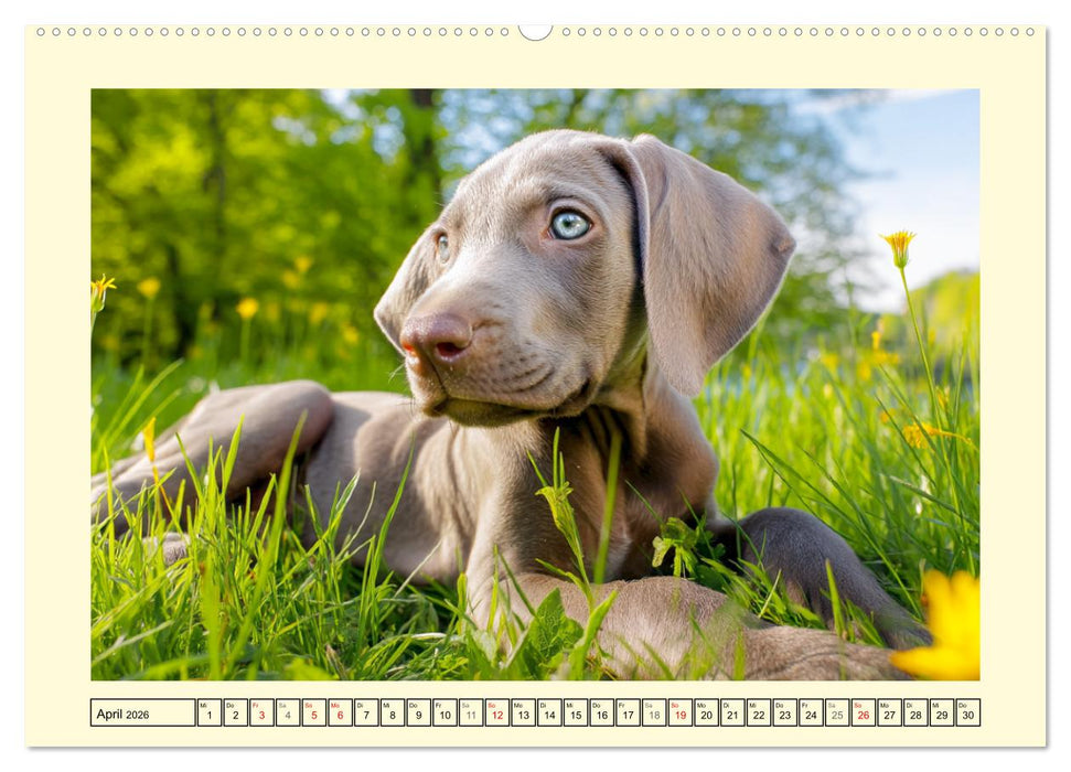 Edle Weimaraner. Loyale Silberseelen im Licht der Natur (CALVENDO Wandkalender 2026)