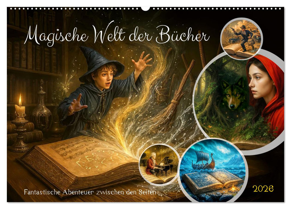 Magische Welt der Bücher - Fantastische Abenteuer zwischen den Seiten (CALVENDO Wandkalender 2026)