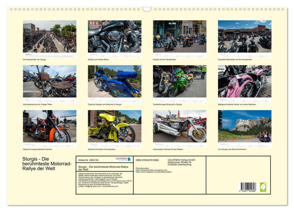Sturgis - Die berühmteste Motorrad-Rallye der Welt (CALVENDO Wandkalender 2026)