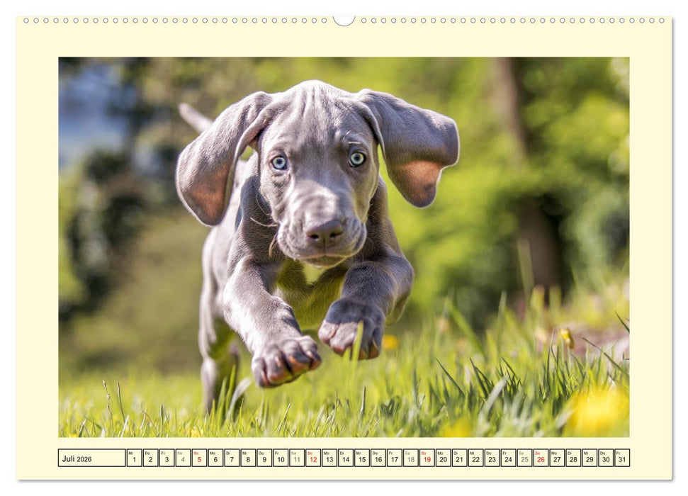 Edle Weimaraner. Loyale Silberseelen im Licht der Natur (CALVENDO Premium Wandkalender 2026)