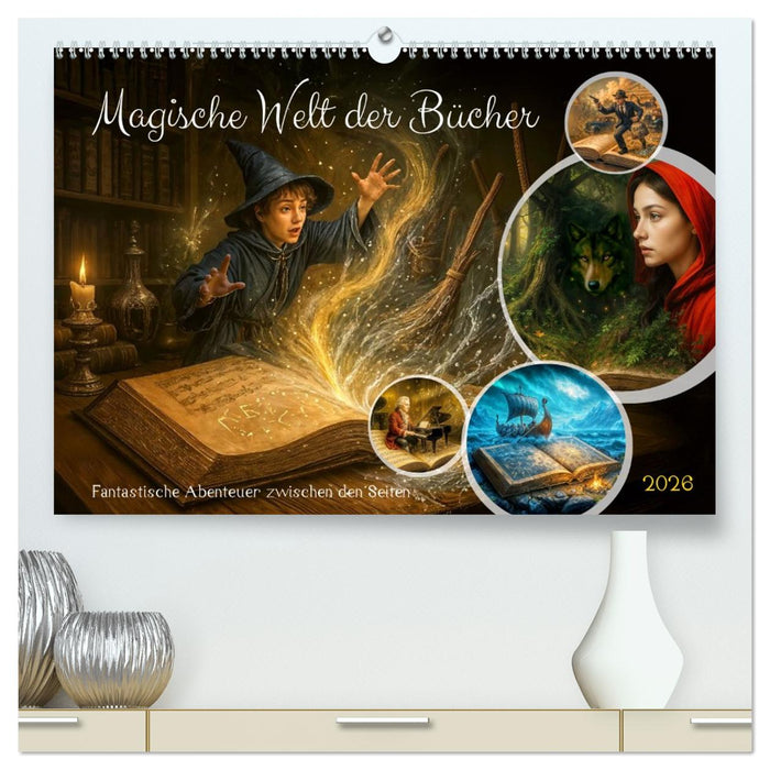 Magische Welt der Bücher - Fantastische Abenteuer zwischen den Seiten (CALVENDO Premium Wandkalender 2026)