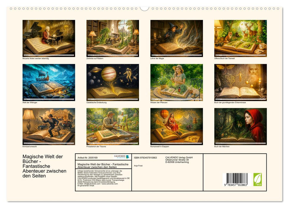 Magische Welt der Bücher - Fantastische Abenteuer zwischen den Seiten (CALVENDO Premium Wandkalender 2026)