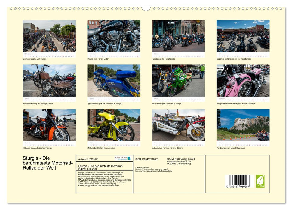 Sturgis - Die berühmteste Motorrad-Rallye der Welt (CALVENDO Premium Wandkalender 2026)