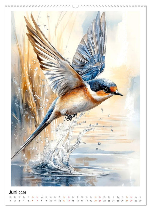 Vögel - gefiederte Freunde in unserem Garten (CALVENDO Premium Wandkalender 2026)