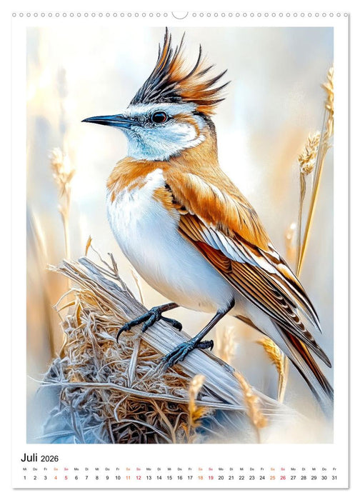 Vögel - gefiederte Freunde in unserem Garten (CALVENDO Premium Wandkalender 2026)