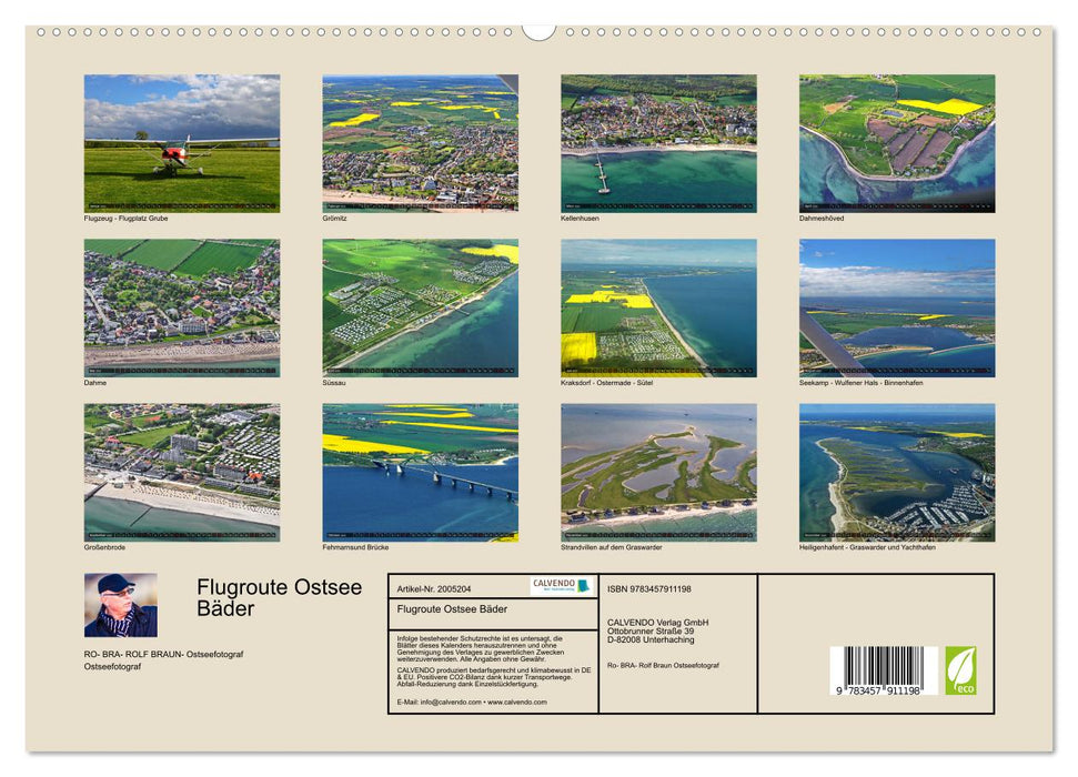 Flugroute Ostsee Bäder (CALVENDO Wandkalender 2026)