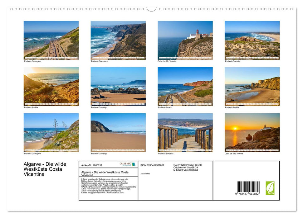 Algarve - Die wilde Westküste Costa Vicentina (CALVENDO Wandkalender 2026)